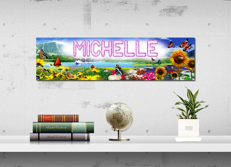 Flowers - Personalized Poster with Your Name, Birthday Banner, Custom Wall Décor, Wall Art